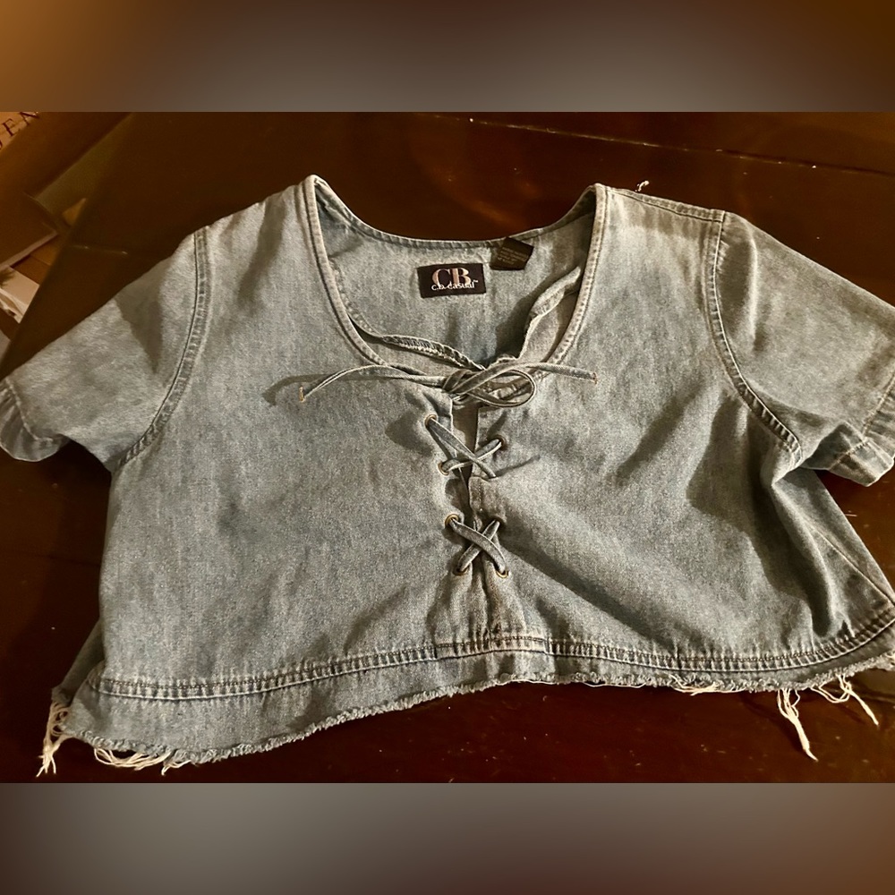 Cropped denim top